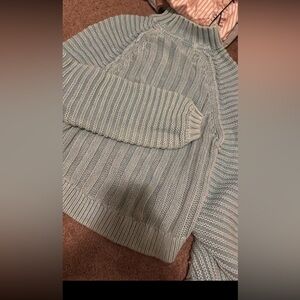 Striped Knit Sweater Light Blue
